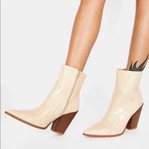 Public Desire Nude Bootie Heels